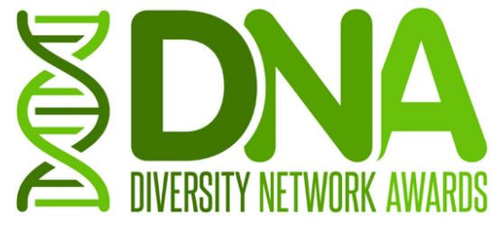Logo for the DNA Diversity Network Awards featuring a green DNA double helix beside bold green "DNA" text and the words "Diversity Network Awards".